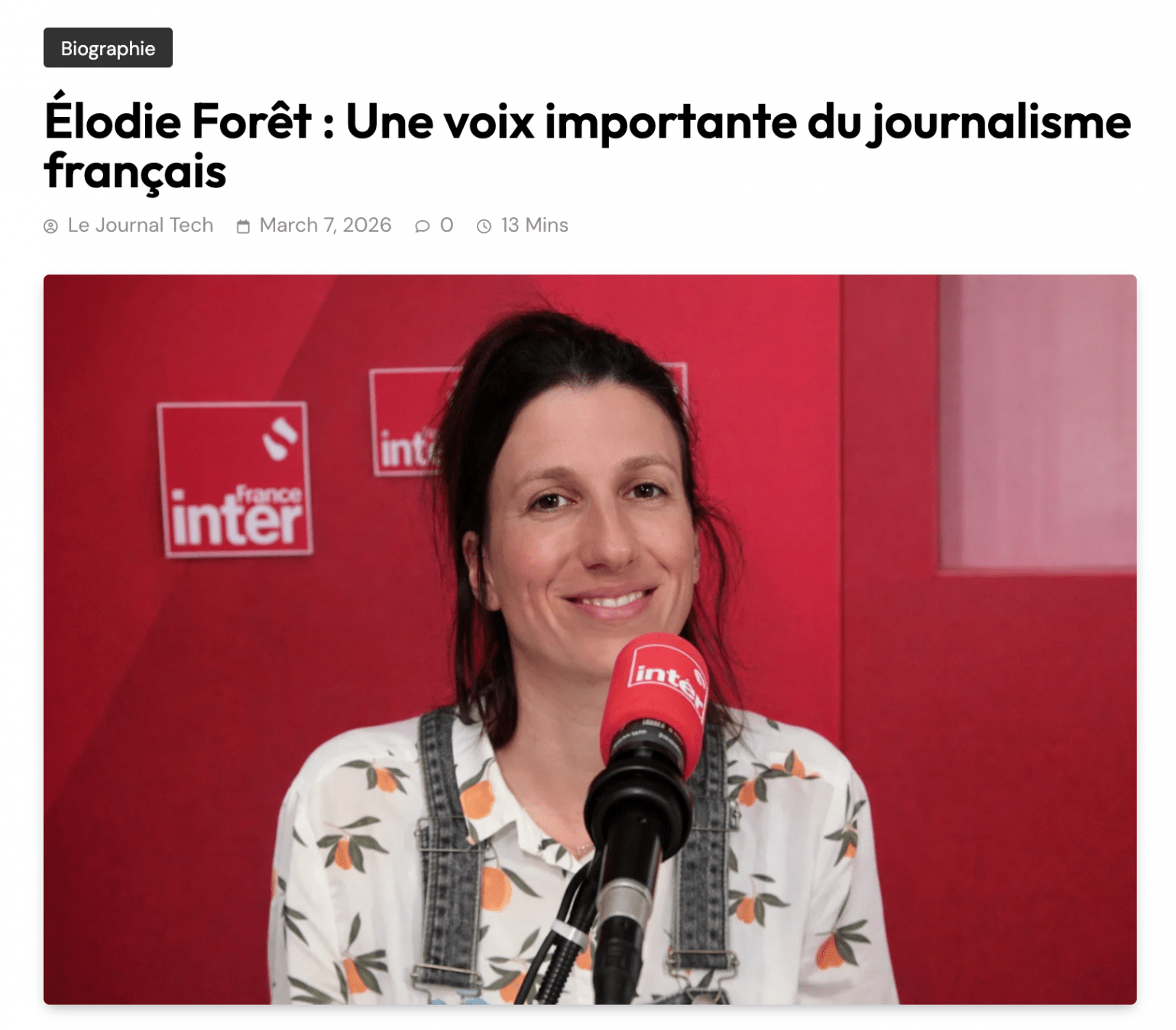 Élodie Forêt : Une voix importante du journalisme français
